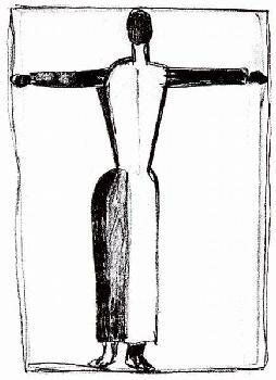 Казимир Северинович Малевич - Фигура в виде креста с поднятыми руками