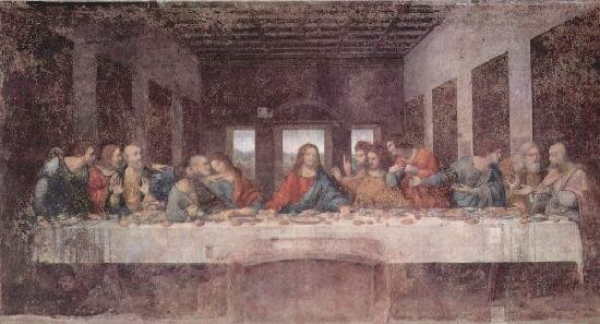 Леонардо да Винчи. Тайная вечеря. 1495-1497 гг. Милан. Трапезная монастыря Санта Мария делле Грацие